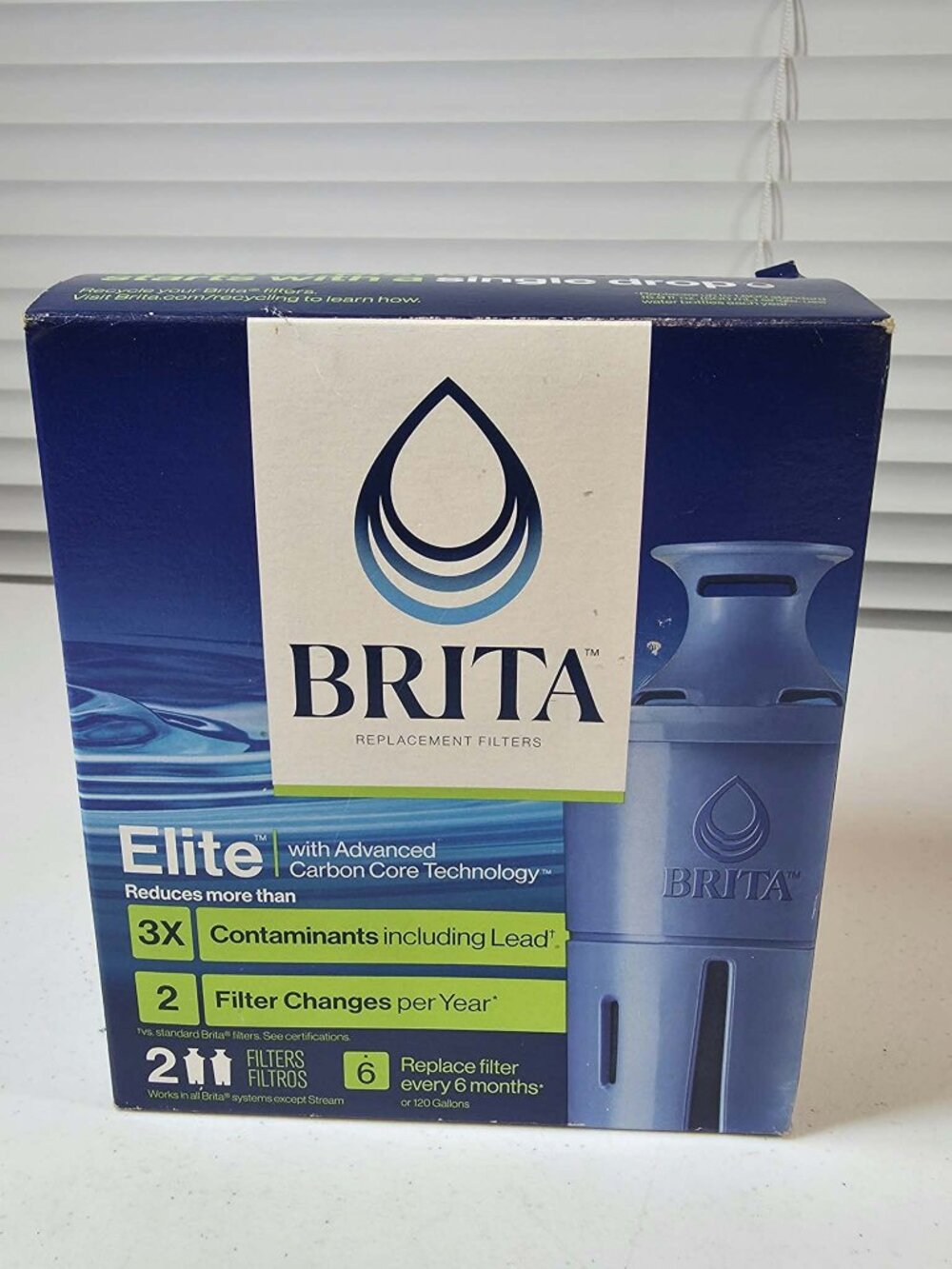 BRITA ELITE WATER FILTERS REPLACEMENT PITCHERS 2 PACK NEW